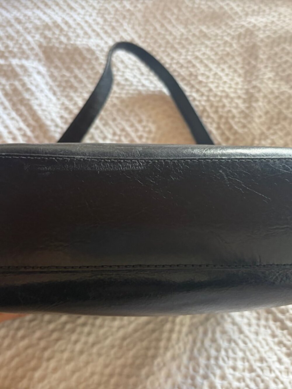 Vintage Furla Black Leather Shoulder Bag Made in Italy 90s Structured Purse - Picture 8 of 8